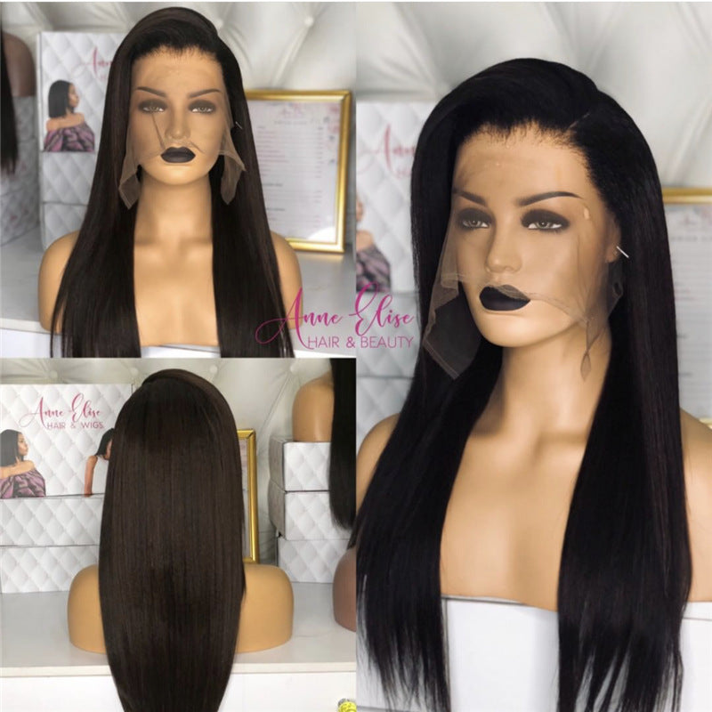 👑 Peluca Larga Lisa – Estilo Europeo y Americano ✨💇♀️