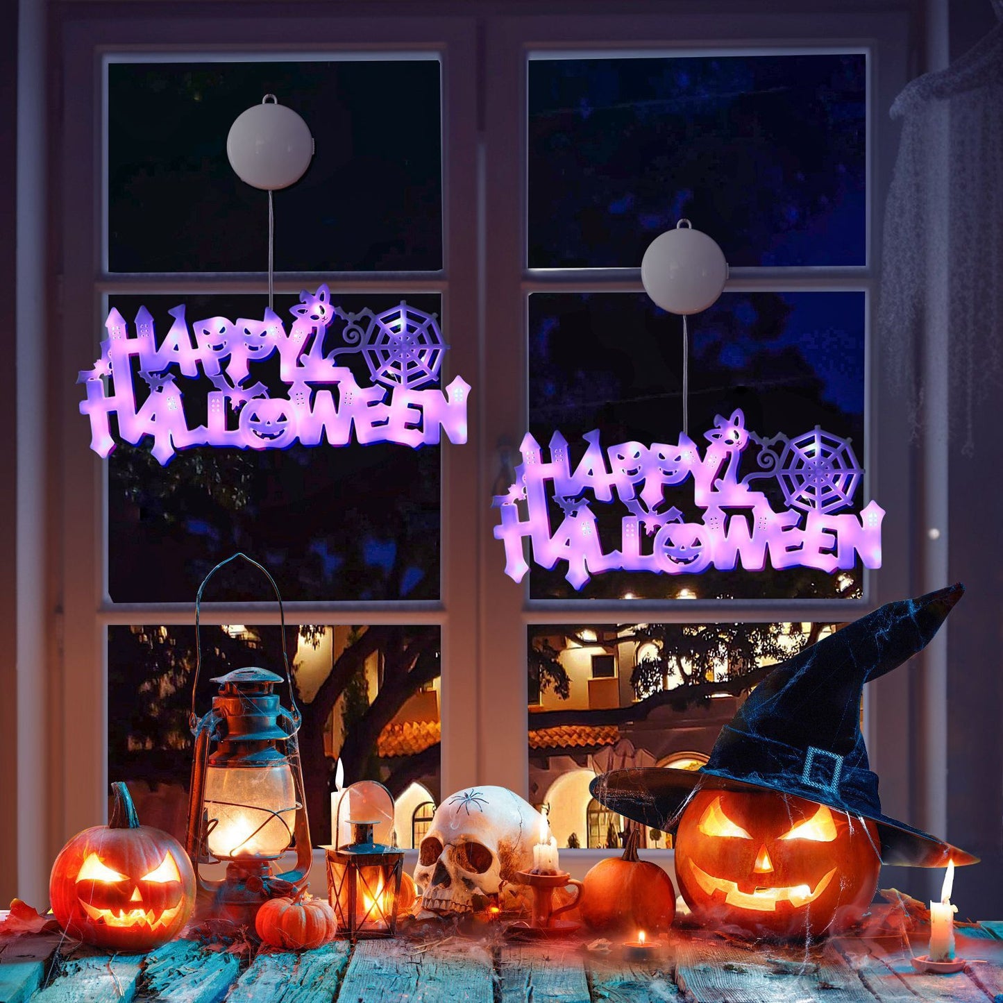 💡🎃 Luz Decorativa LED de Halloween 2026 – Placa Colgante para Puerta o Pared 👻✨