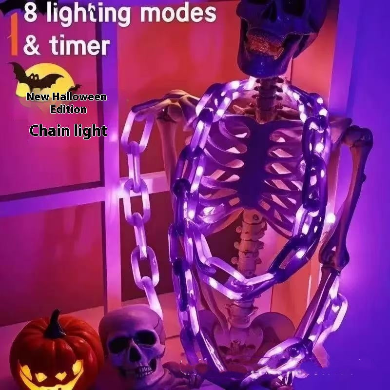 💡🎃 Guirnalda LED Impermeable Halloween 2026 – Luz Decorativa con Caja de Batería y 8 Funciones ✨