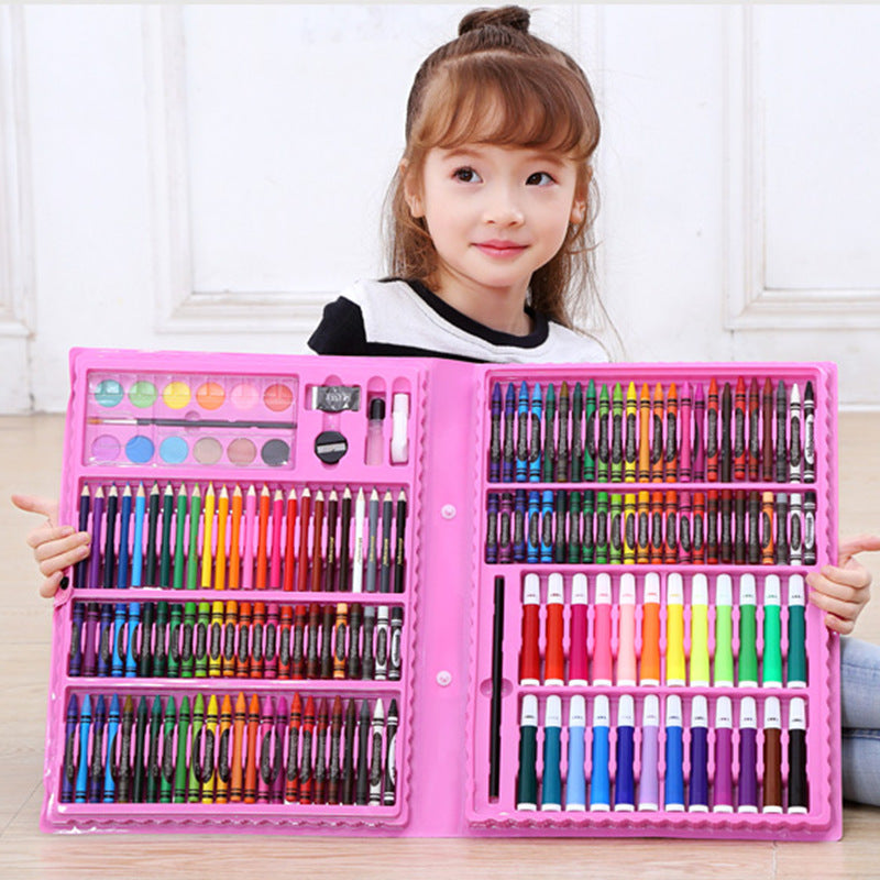 🎨🖌️ Set de Pintura 168 Piezas – Acuarelas, Pasteles y Pinceles – Material Escolar Creativo – Tendencia 2026 🌈✨