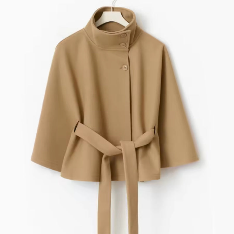 🧥 Abrigo de Invierno con Cuello Alto y Mangas Murciélago – Elegancia y Estilo 2026 ❄️✨ | Con Cinturón y Botones Decorativos