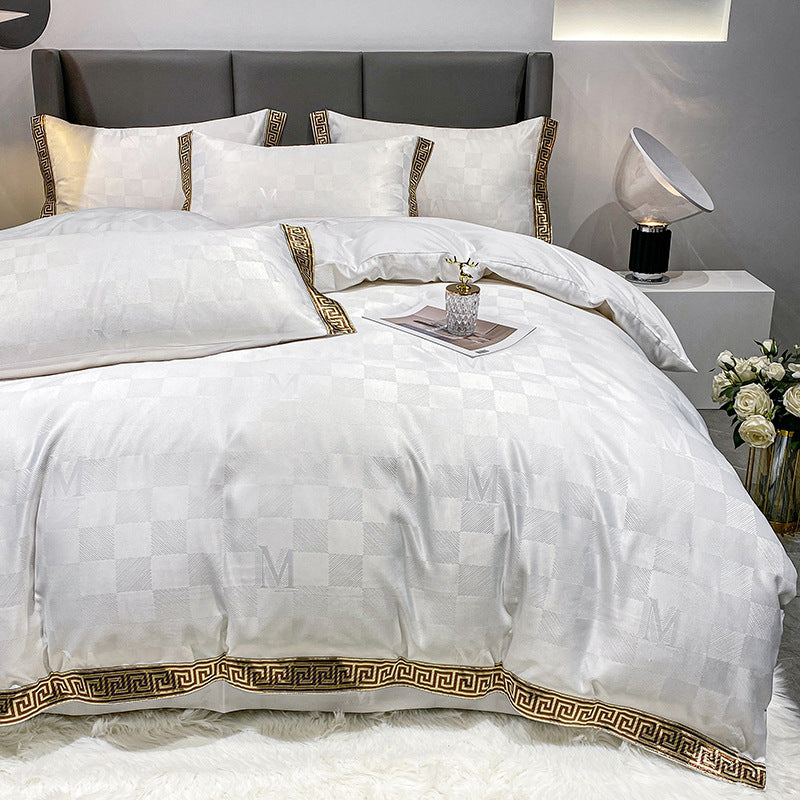 🛏️✨ Juego de Sábanas de Algodón Seda – Funda Nórdica & Sábana Ajustable 💎🌸