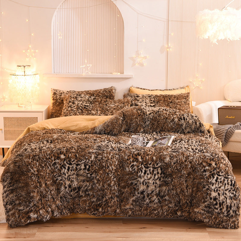 Juego de Ropa de Cama de Lujo de Felpa Gruesa – Funda Nórdica, Sábanas y Fundas de Almohada, Cálido para Invierno ❄️🛏️✨