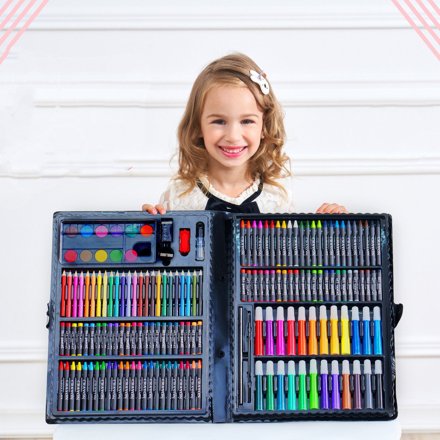 🎨🖌️ Set de Pintura 168 Piezas – Acuarelas, Pasteles y Pinceles – Material Escolar Creativo – Tendencia 2026 🌈✨