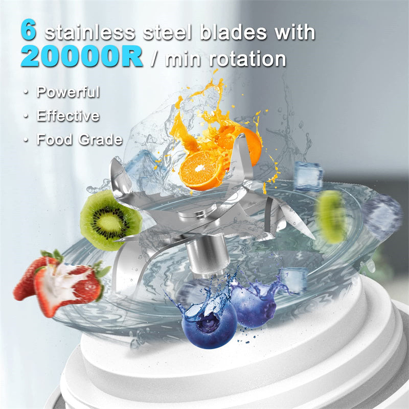 🥤⚡ Batidora Portátil 6 Cuchillas | Mini Licuadora Recargable para Smoothies 🥝🍓✨