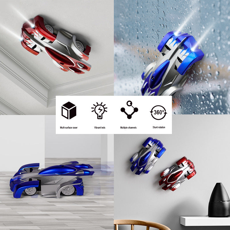 🚗🧲 Coche RC Trepador de Pared – Modo Dual + Luces LED – Tendencia 2026 🚀✨