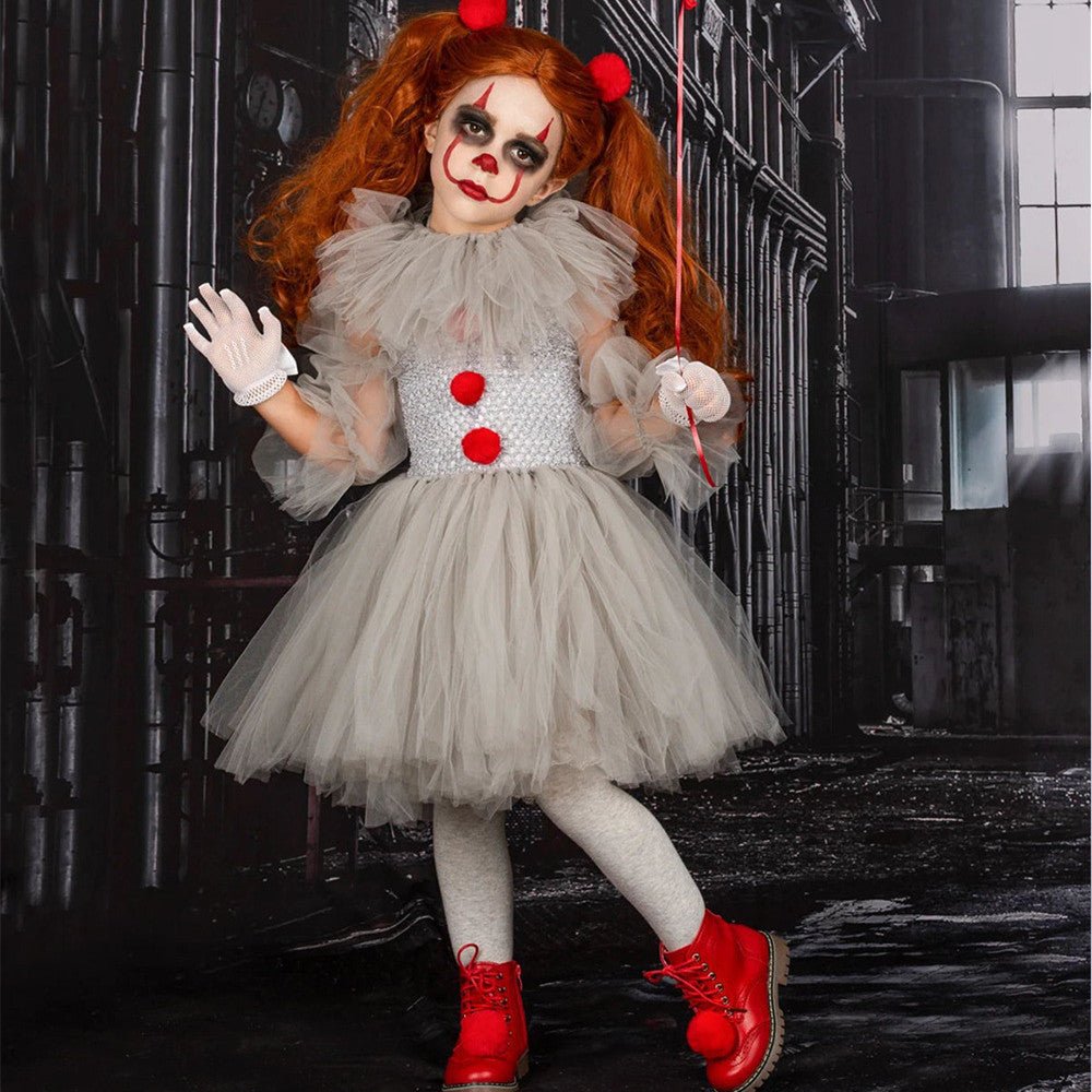 👑✨ Disfraz de Princesa de Malla Infantil 2026 – Vestido, Guantes y Diadema 🎃💜
