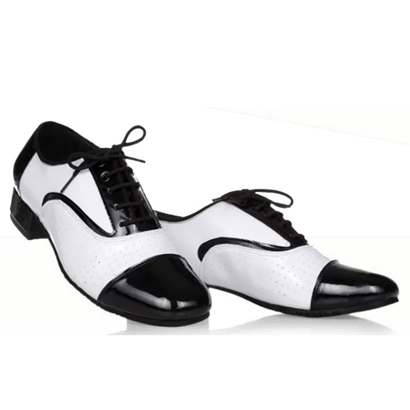 💃 Zapatos de Baile Latino para Hombre – Cuero Negro & Blanco Elegantes 2026 👞✨