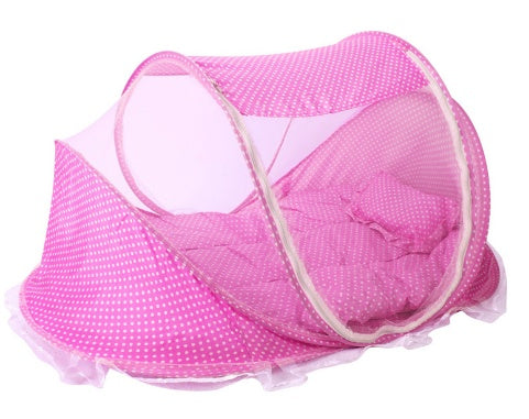 Cuna Plegable para Bebé con Mosquitera + Almohada 💤🦋 | Set 2 Piezas