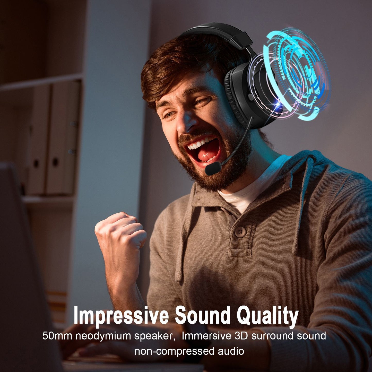 🎧 Auriculares Gaming Inalámbricos 2.4G + Bluetooth con Micrófono y Luces LED-Model Especial para Gaming PCs & PS5