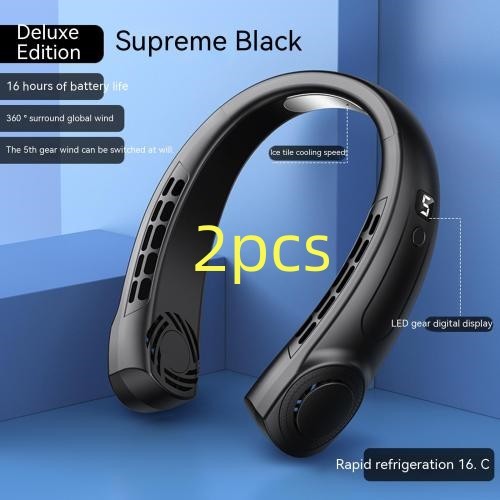 🌬️ Ventilador Portátil de Cuello Silencioso – Recargable USB con Luces LED 🌈❄️ | 5 Velocidades & Enfriamiento Inmediato | Tendencia 2026
