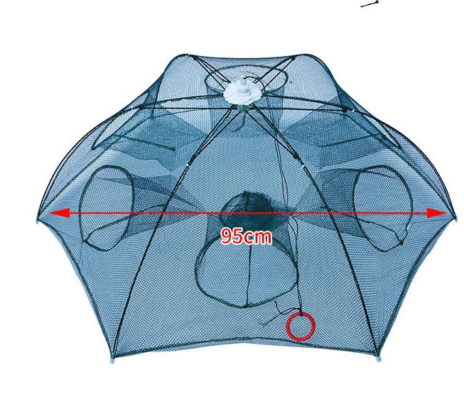 🦞 Red Trampa Automática de Pesca Plegable – 4 a 20 Agujeros 🎣✨ | Nylon Reforzado y Zíper de Extracción | Tendencia 2026
