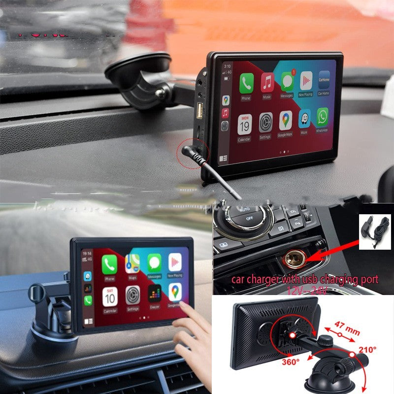 🚗✨ Pantalla Inteligente Portátil para Coche 7’’ – CarPlay & Android Auto Inalámbrico con Proyección