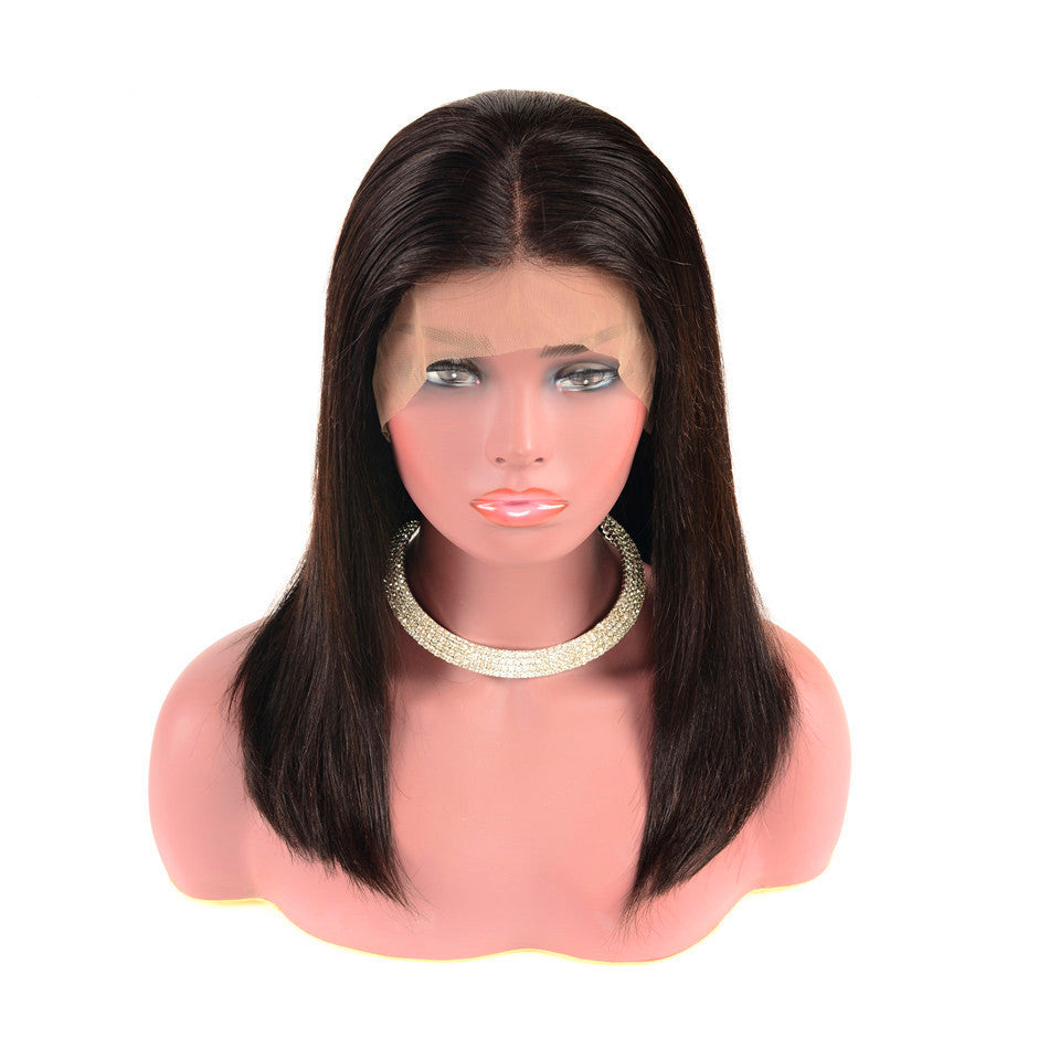 Peluca lisa de cabello humano con encaje frontal 13×4 brasileña