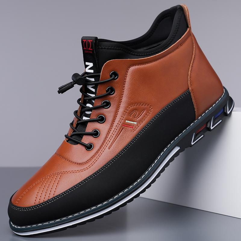 Zapatos de hombre estilo business — Diseño casual con cadena decorativa y forro cálido