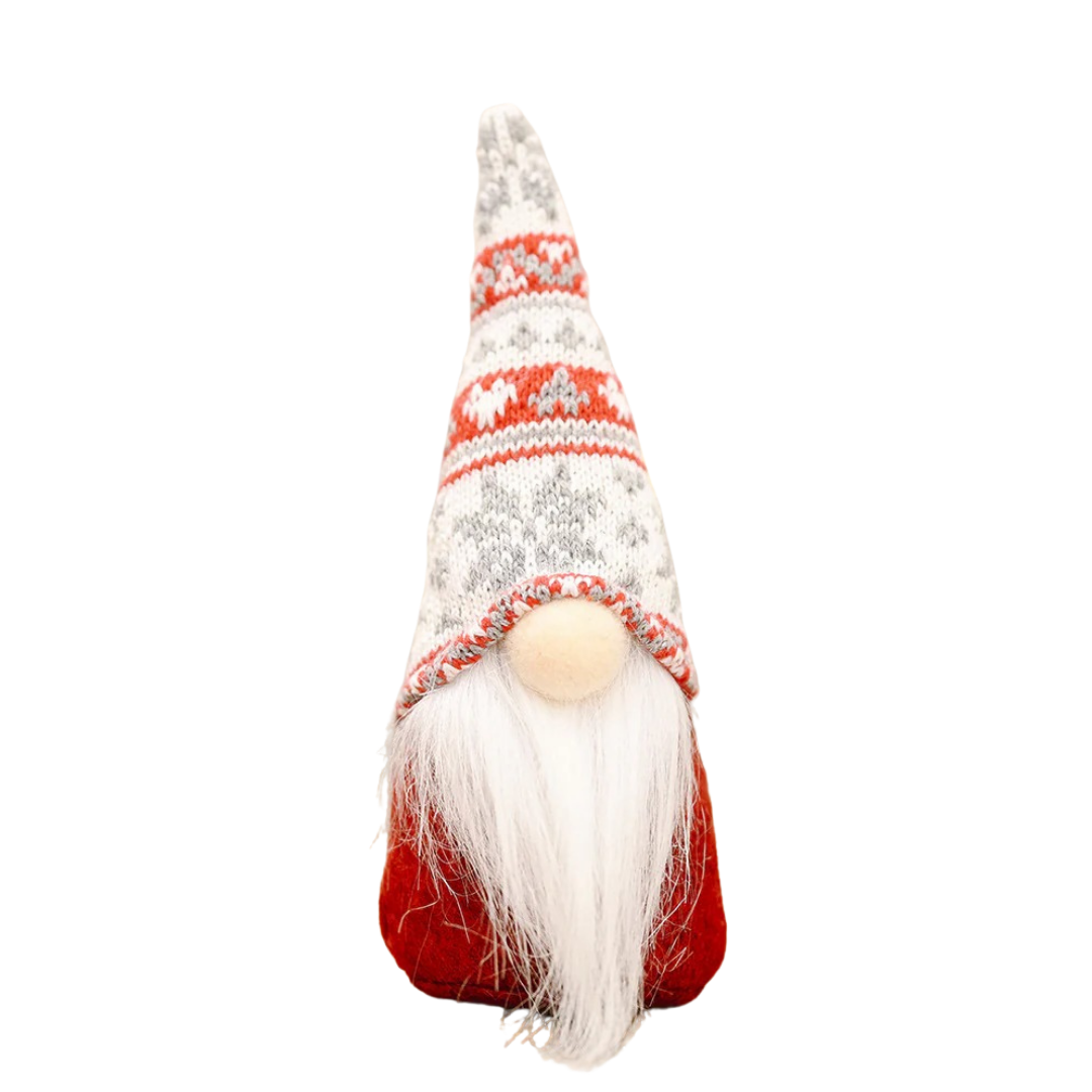Muñeco decorativo navideño forestal de tejido no tejido con gorro de copos de nieve y tamaño compacto para interiores