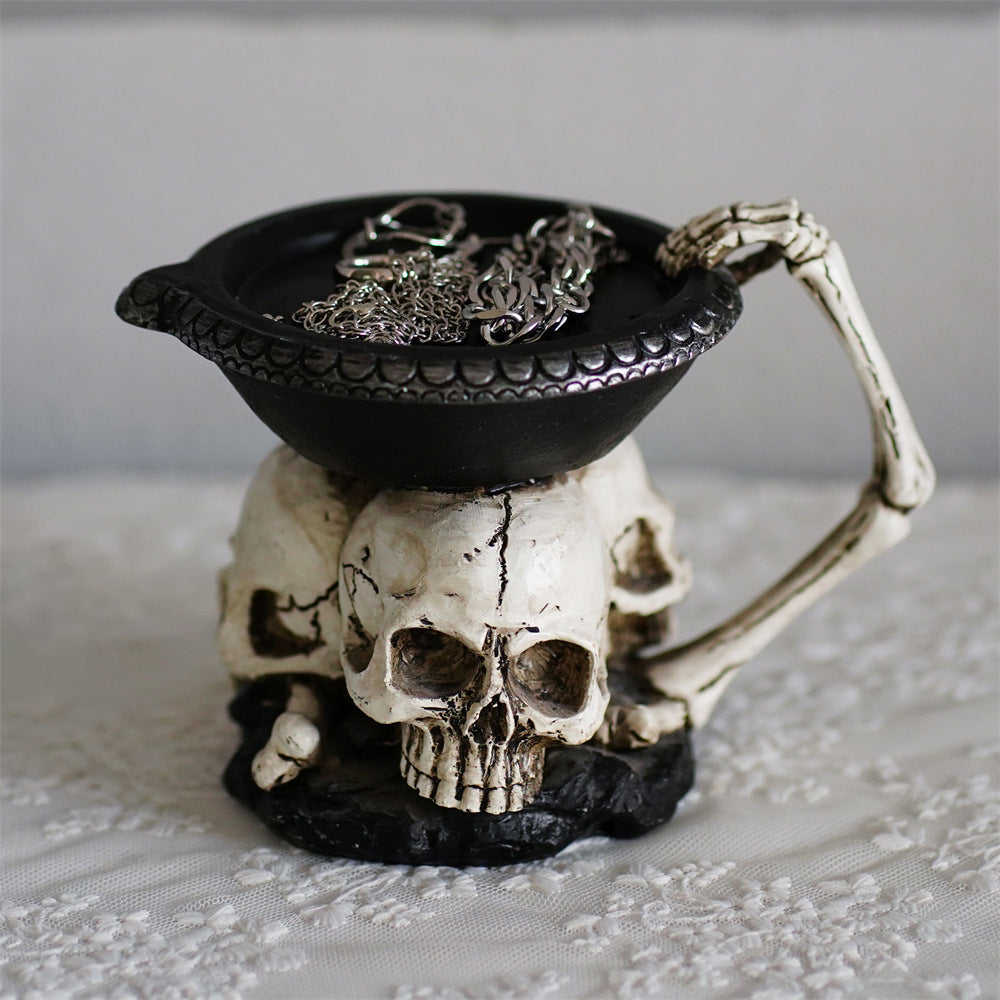 Bandeja Decorativa con Tres Fantasmas – Portavelas de Resina para Halloween