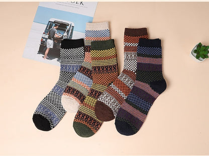 Calcetines retro de invierno para hombre – Pack de 5 o 10 pares estilo vintage