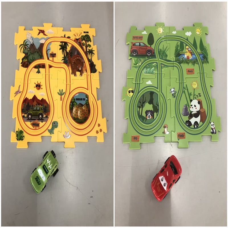 🚂🧩 Pista Eléctrica de Puzzle para Niños – DIY Creativo + Coche Automático – Tendencia 2026 ⚡👧👦