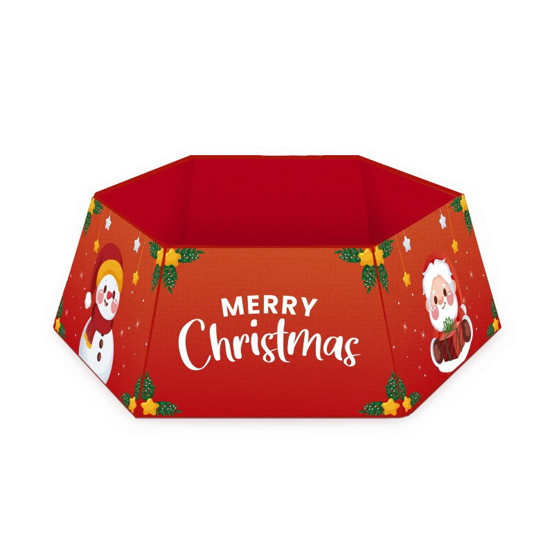 Falda decorativa multicolor para árbol de Navidad de tela no tejida de 40×25 cm para cubrir la base y mejorar la presentación