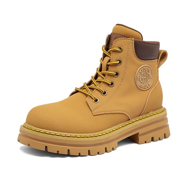 Botas Martin de Cuero Genuino con Plataforma Elevadora para Mujer