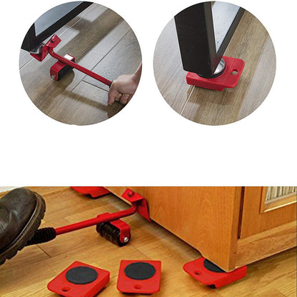 Herramienta profesional para mover muebles – Kit de transporte con palanca y ruedas