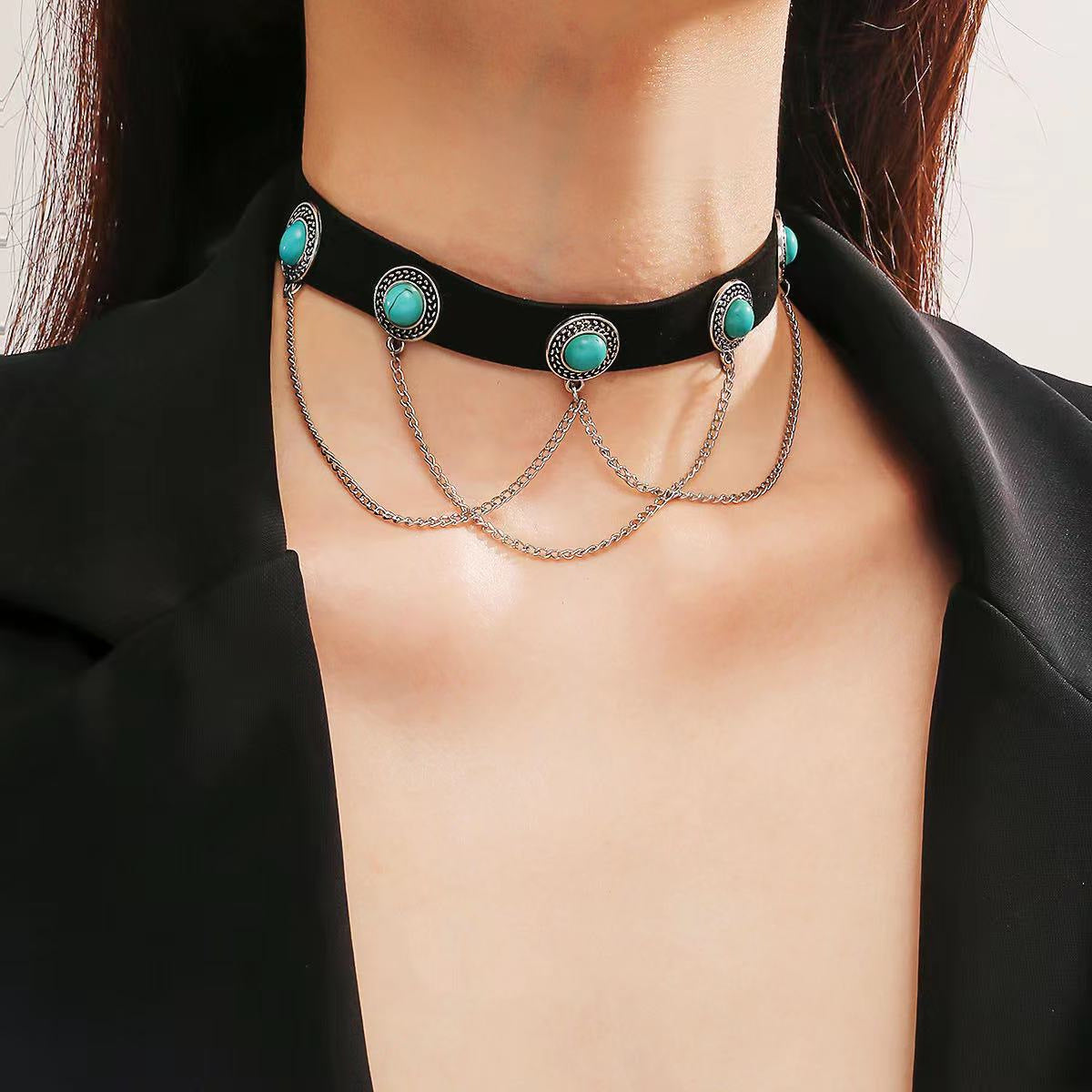 Collar Halloween con Colgante de Murciélago, Calabaza, Fantasma y Araña – Aleación de Zinc Galvanizada