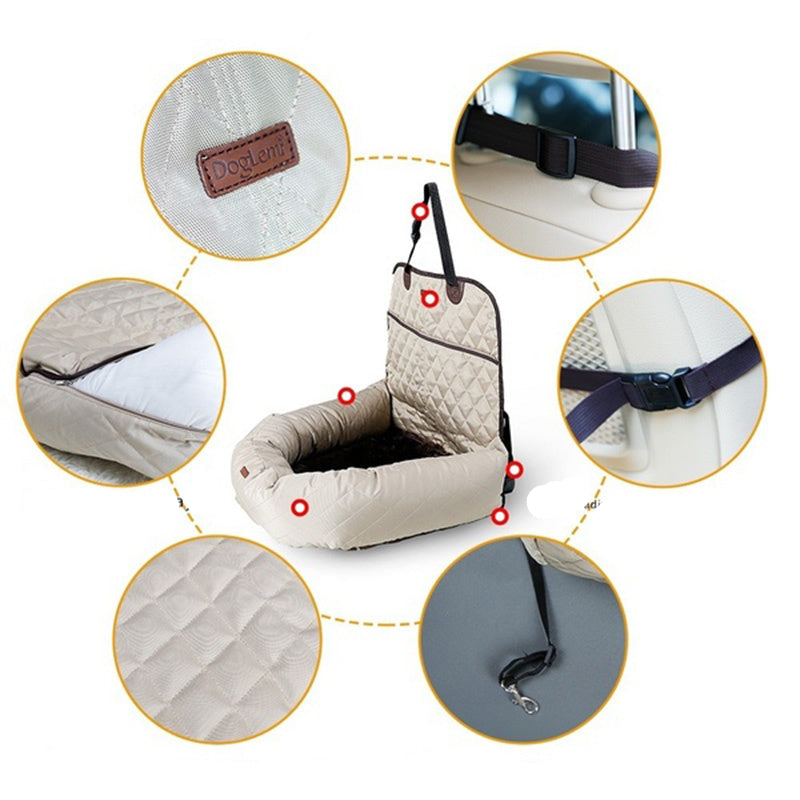 Cama transportadora 2 en 1 para mascotas – Asiento de coche plegable e impermeable