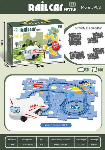 Pista Eléctrica de Puzzle para Niños – Coche Automático DIY Creativo