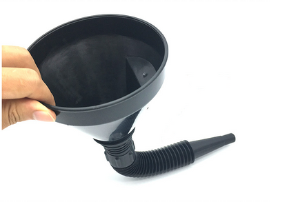 Embudo de combustible con filtro integrado – Plástico técnico resistente para coche y moto