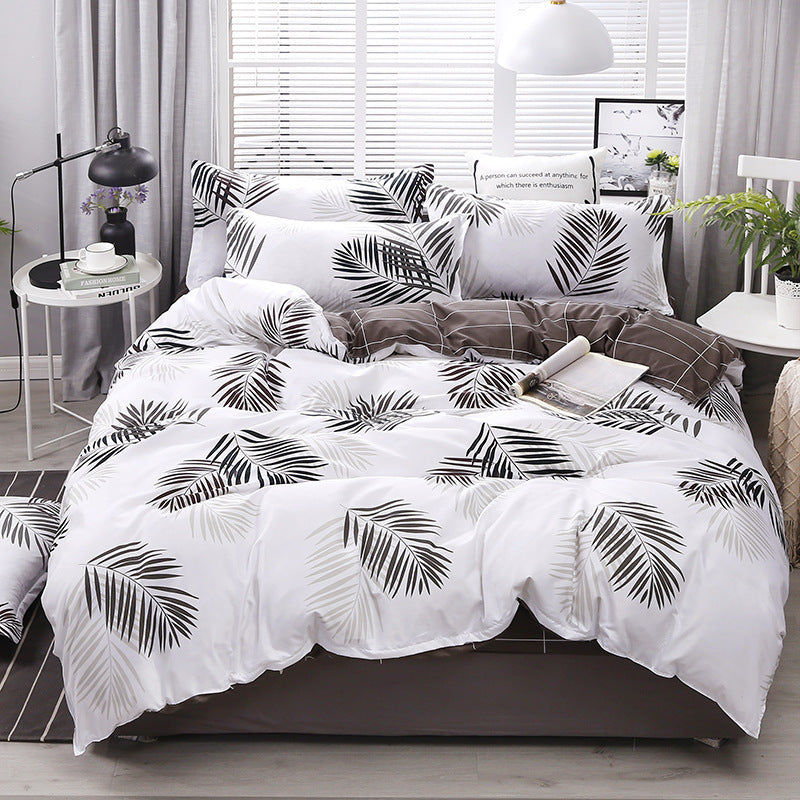 Juego de Cama de Algodón Aloe – Set 4 Piezas con Diseño Floral Moderno