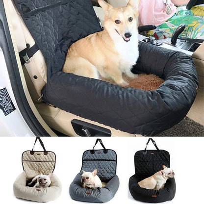 Cama transportadora 2 en 1 para mascotas – Asiento de coche plegable e impermeable