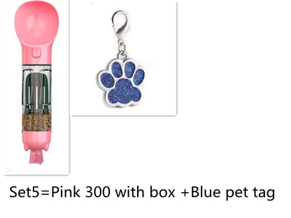 Botella de agua multifuncional para perros – Portátil, ligera y a prueba de fugas