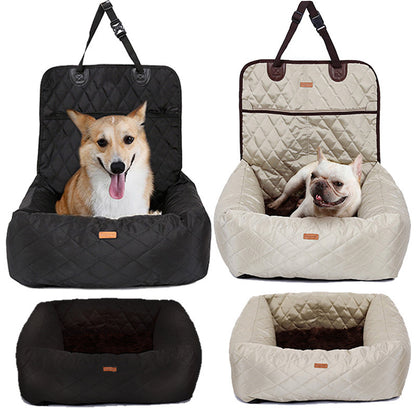 Cama transportadora 2 en 1 para mascotas – Asiento de coche plegable e impermeable
