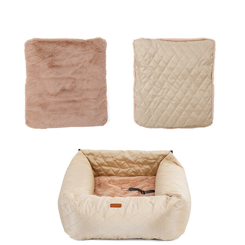 Cama transportadora 2 en 1 para mascotas – Asiento de coche plegable e impermeable