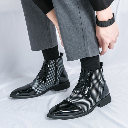 Botas de cuero para hombre – Diseño elegante con cremallera lateral