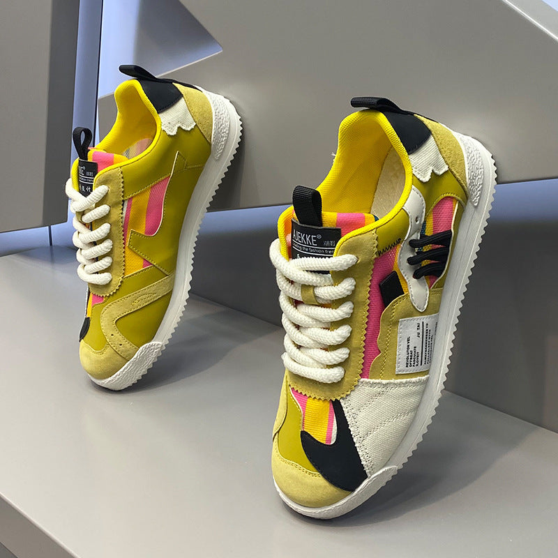 Zapatillas casuales unisex — Diseño transpirable con costuras visibles y suela blanda