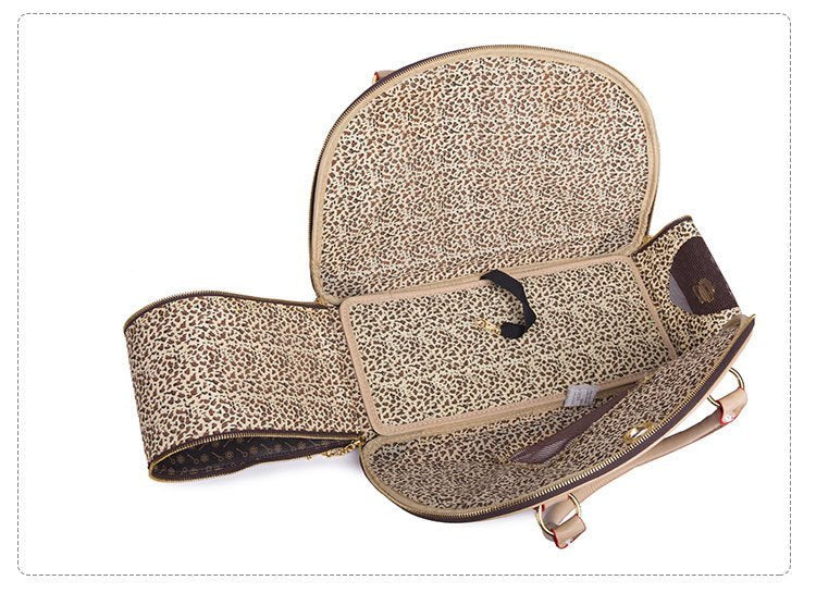 Bolso de viaje para mascotas – Material PU sintético, ligero y elegante para perros y gatos pequeños