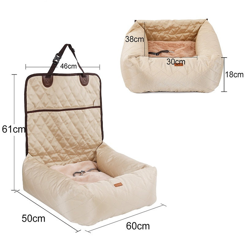 Cama transportadora 2 en 1 para mascotas – Asiento de coche plegable e impermeable