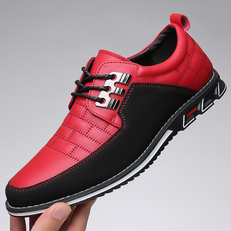 Zapatos de hombre estilo británico — Diseño versátil con cordones y puntera redonda