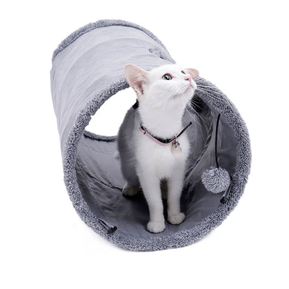 Túnel plegable para gatos – Juguete interactivo suave y resistente