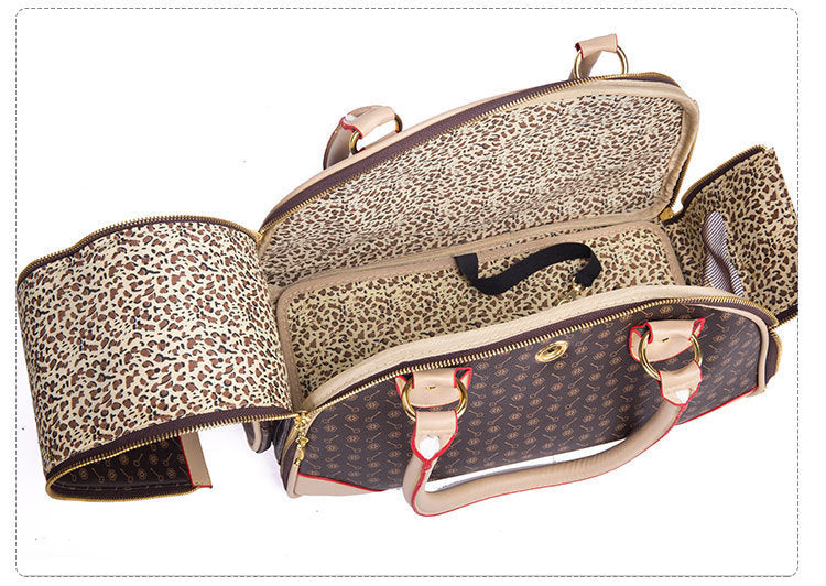 Bolso de viaje para mascotas – Material PU sintético, ligero y elegante para perros y gatos pequeños