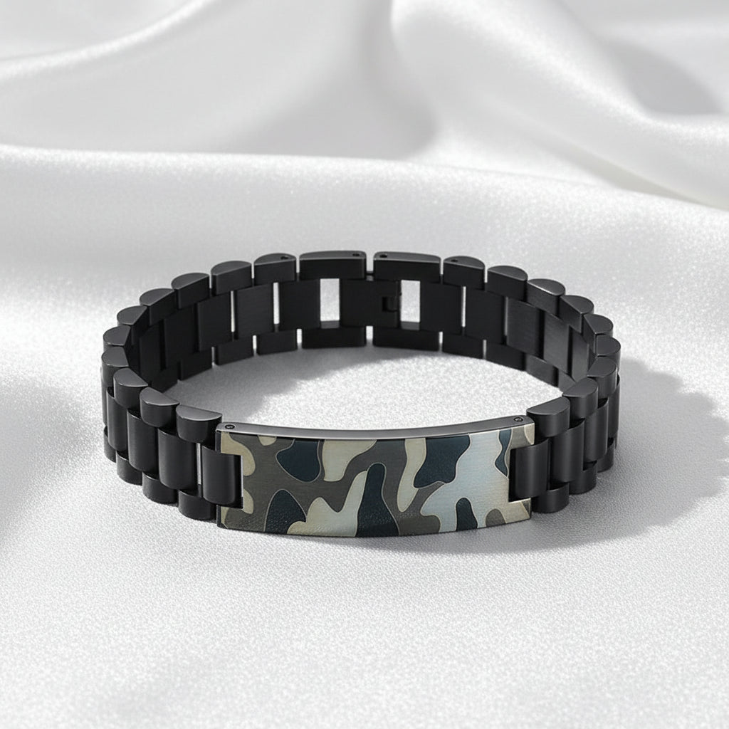 Brazalete de Acero Inoxidable Personalizado Masculino