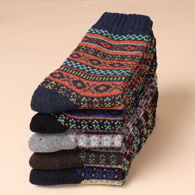 Calcetines retro de invierno para hombre – Pack de 5 o 10 pares estilo vintage