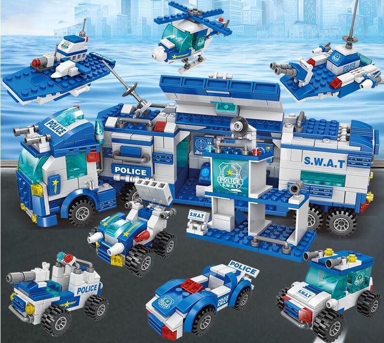 Set de Construcción Policía – Bloques Pequeños Educativos 400-800 Piezas