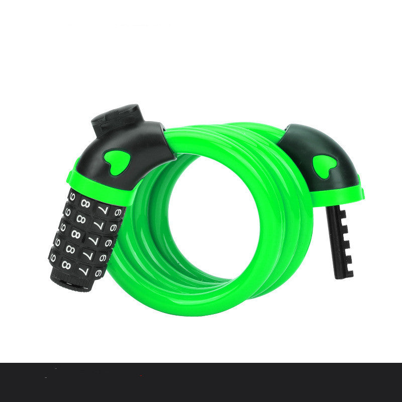 Candado antirrobo para bicicleta con código – Cable de acero trenzado de 5 dígitos