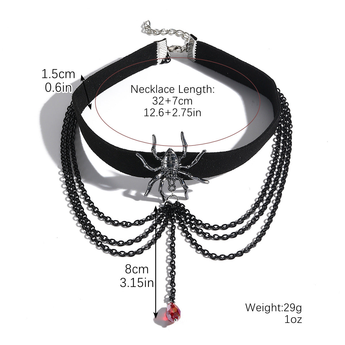 Collar Halloween con Colgante de Murciélago, Calabaza, Fantasma y Araña – Aleación de Zinc Galvanizada