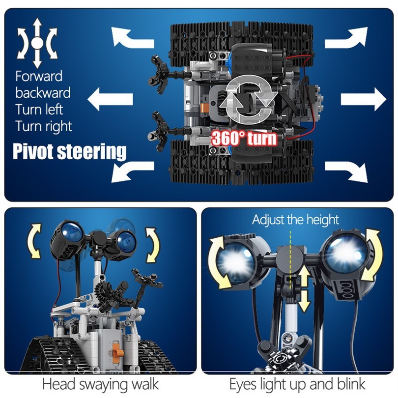 Robot Eléctrico con Control Remoto – Juguete de Construcción STEM con Bloques