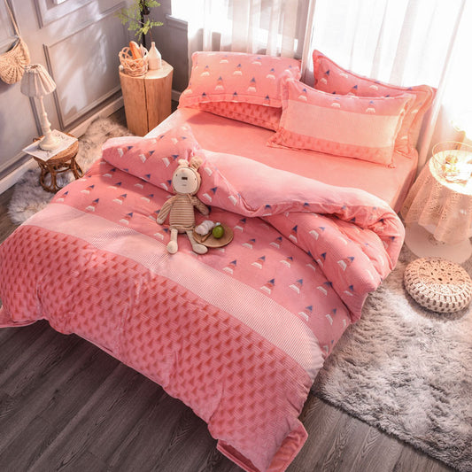✨ Juego de Cama Estampado de Lujo 🌺🌿 | 4 Piezas | Estilo Europeo & Americano 🛏️✨