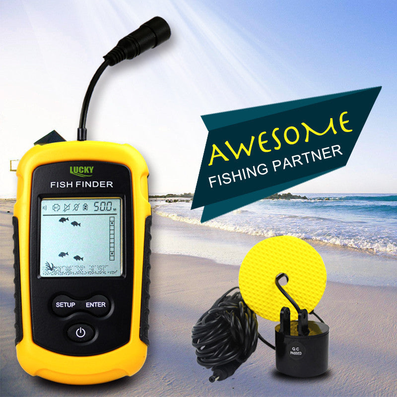 Detector de peces profesional Lucky FF1108-1 – sonar portátil con pantalla LED y alarma